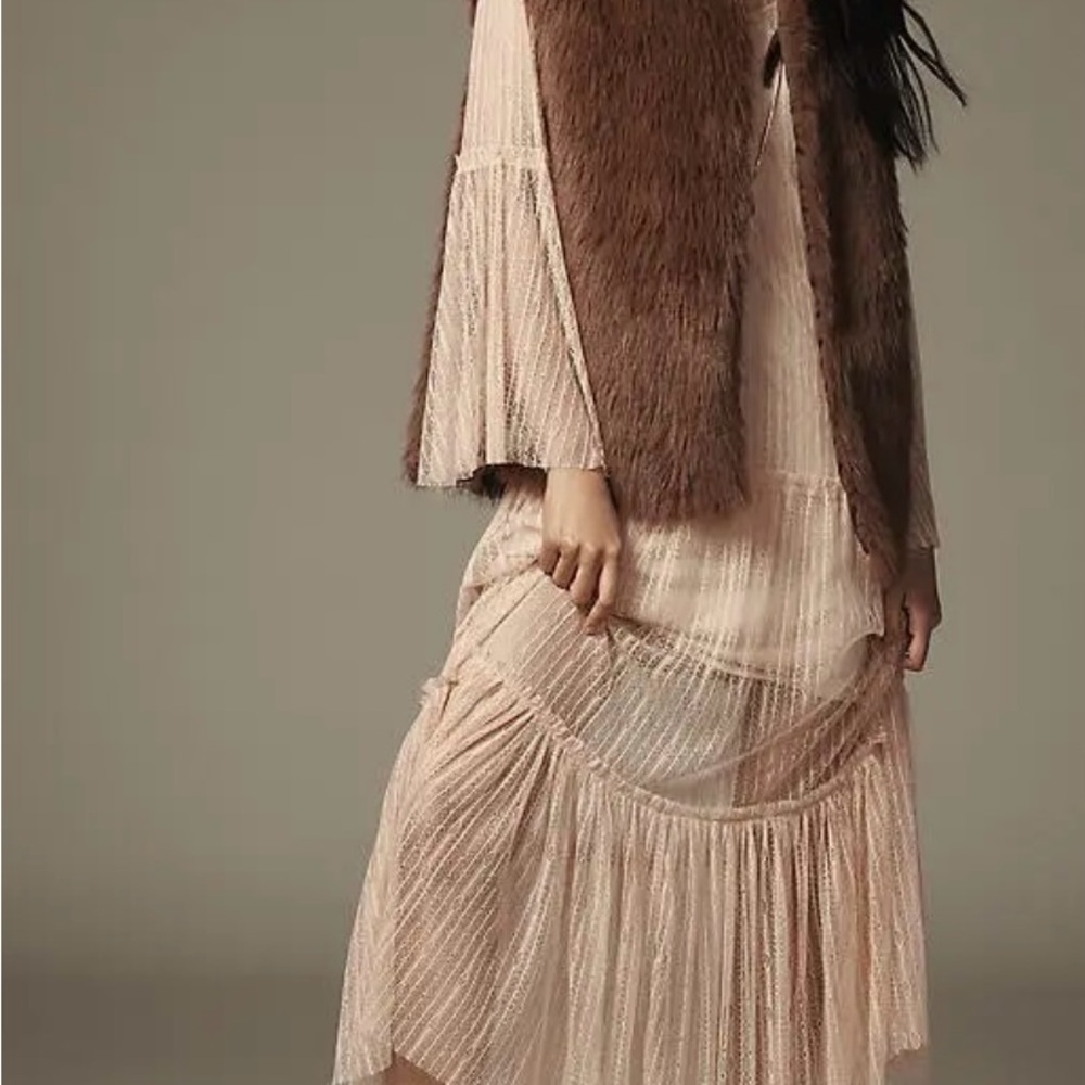 Anthropologie Light Pink Sheer Dress
